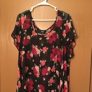 Torrid Sz 3 sheer floral blouse